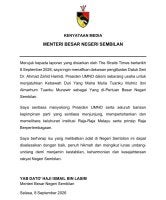 Kenyataan media Ismail susulan laporan The Straits Times