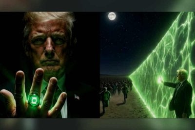 Trump turut menggambarkan dirinya sebagai watak adiwira, Green Lantern.