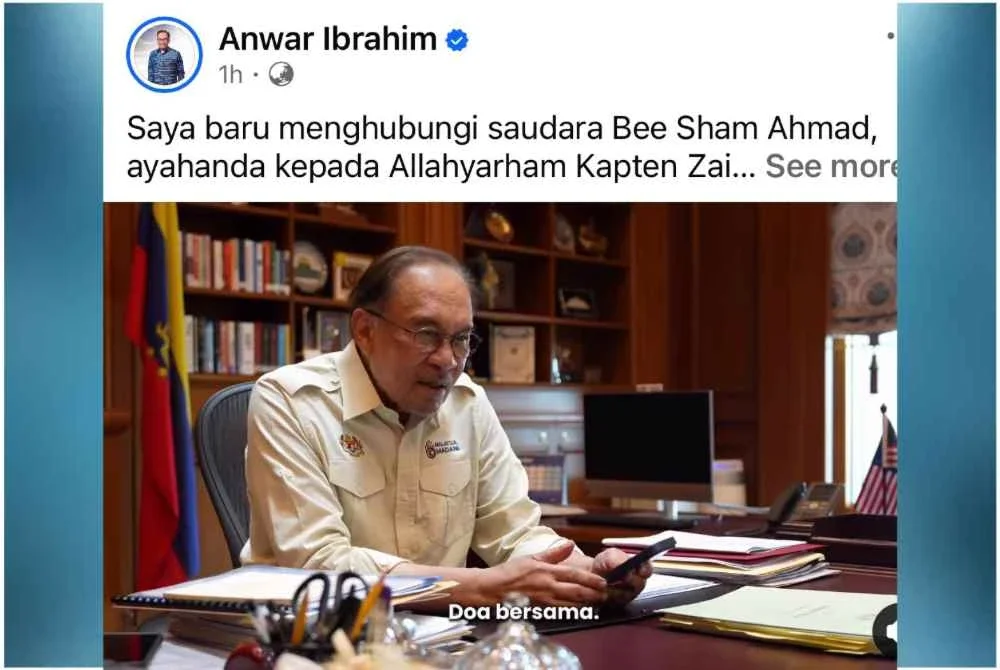 Anwar ketika menghubungi bapa mangsa, Bee Sham menerusi panggilan telefon.