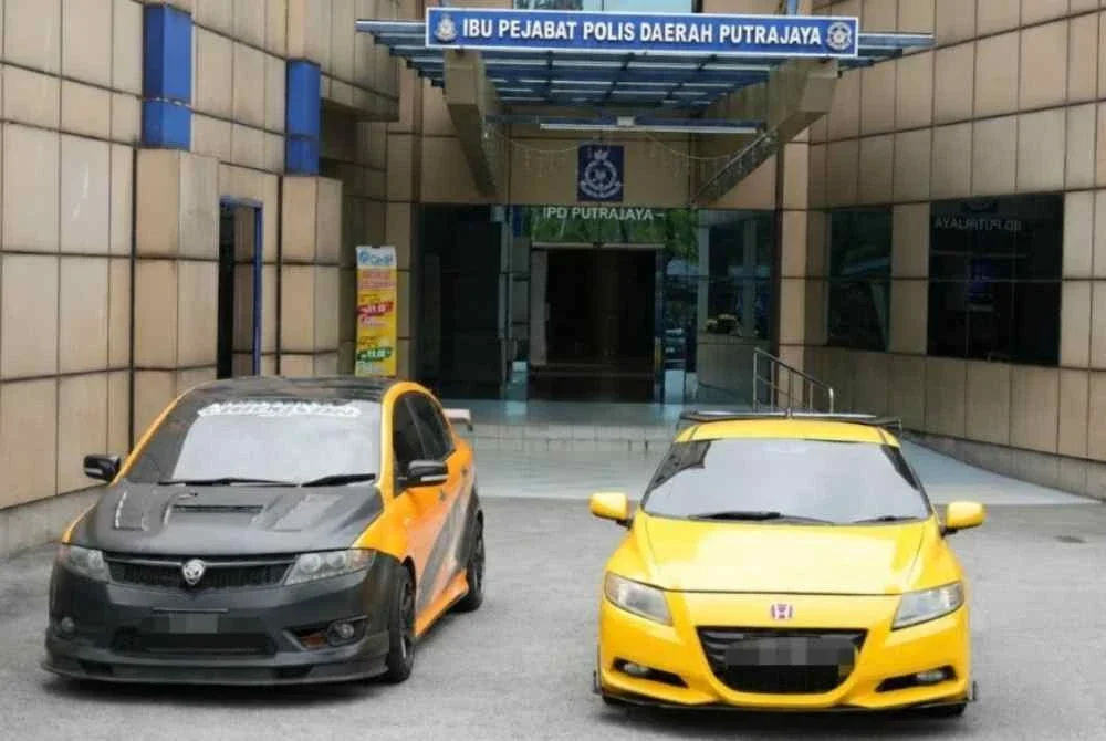 Dua kenderaan yang dipercayai digunakan untuk menguji kelajuan di Putrajaya.