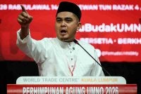 Dr Muhamad Akmal menyampaikan ucapan dasar pada Perasmian Perhimpunan Agung Pergerakan Pemuda UMNO 2026 sempena Perhimpunan Agung UMNO 2026 di Dewan Merdeka, Pusat Dagangan Dunia Kuala Lumpur pada Khamis. Foto Bernama