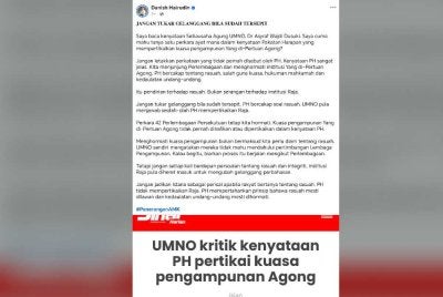  Kenyataan yang dikongsikan Danish Hairudin di media sosial.