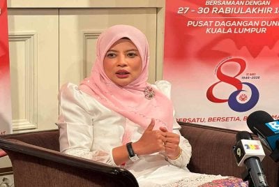 Nurul Amal pada sidang media Puteri UMNO sempena di WTCKL pada Khamis.