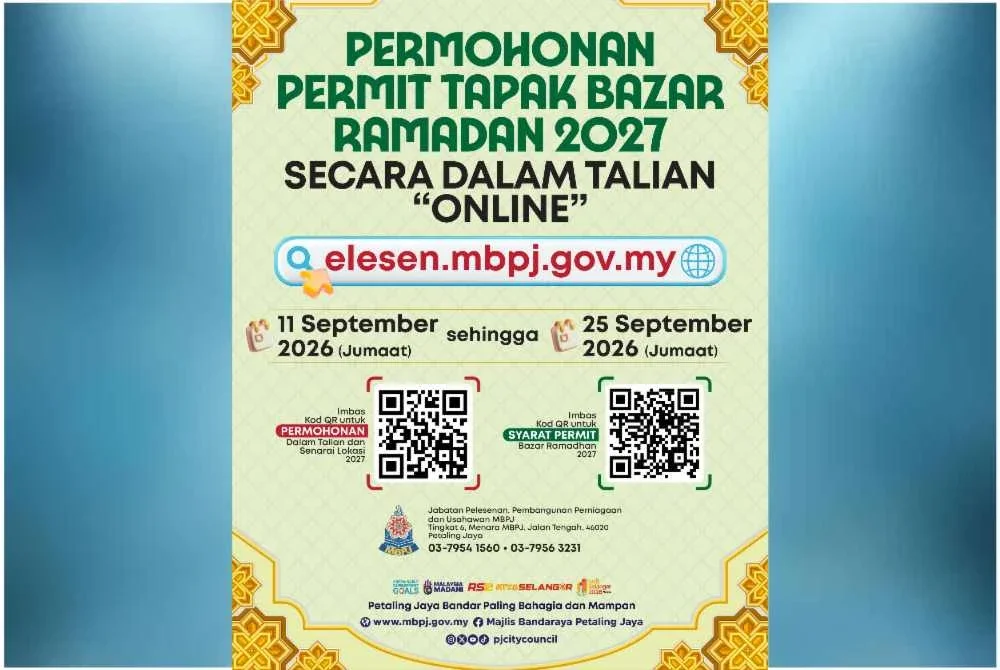 Info grafik mengenai permohonan permit tapak bazar Ramadan 2027