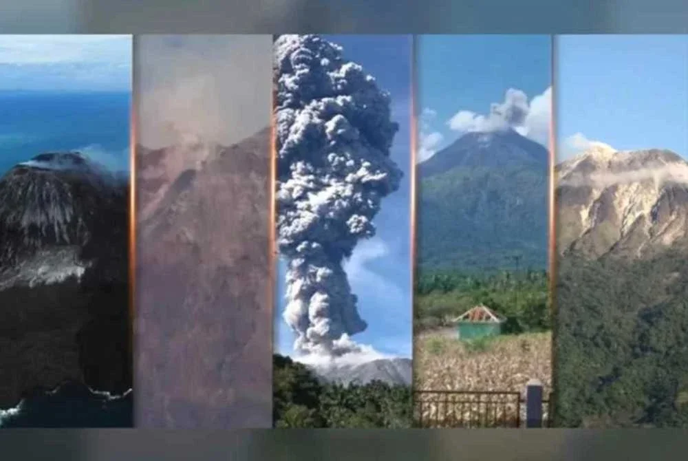 Beberapa letusan gunung berapi direkodkan di seluruh Indonesia pada Jumaat. Foto fail