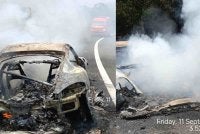 Seorang pemandu sebuah kereta mewah jenis Porsche nyaris maut apabila kenderaan dipandunya terbakar di susur keluar ke Tol Lanchang, Temerloh