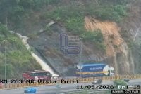 Keadaan runtuhan cerun sehingga menyebabkan laluan kiri di Kilometer 263.6 Lebuhraya Utara Selatan arah selatan dari Terowong Menora menuju Ipoh tidak dapat dilalui kenderaan. 