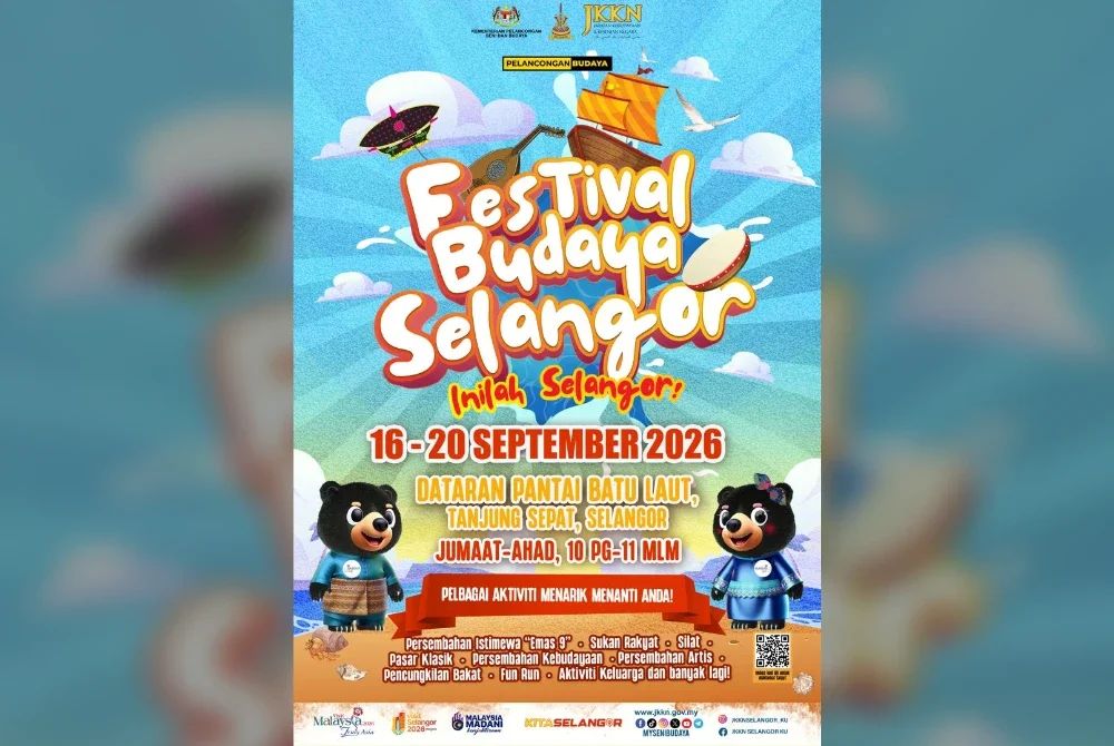Kepelbagaian seni dan budaya dari sembilan daerah di Selangor bakal diserlahkan menerusi Festival Budaya Selangor (FBS) 2026 yang berlangsung selama lima hari bermula 16 hingga 20 September ini.