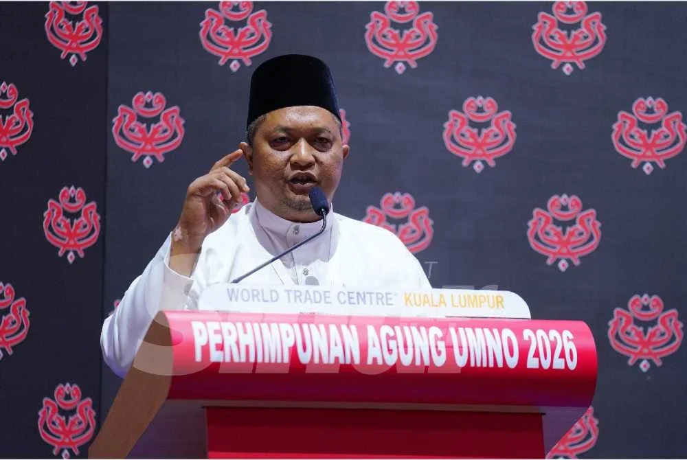 Mohd Fadil membahaskan ucapan dasar presiden sempena PAU 2026 pada Sabtu. - FOTO: Mohd Halim Abdul Wahid