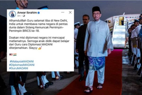 Tangkap layar hantaran Perdana Menteri di laman Facebooknya pada Jumaat.