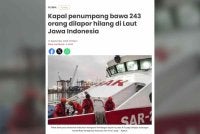 Pihak berkuasa menerima makluman mengenai kehilangan kapal itu pada 4.10 pagi selepas hubungan komunikasi dengannya terputus kira-kira 2 pagi. - Agensi
