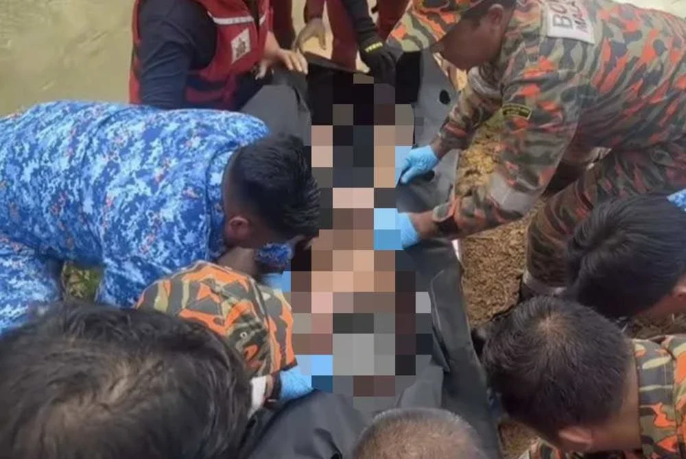 Jasad mangsa ditemui oleh penyelam Bomba pada kedalaman 12 meter, tidak jauh dari lokasi terakhir dia dilihat. Foto: Polis Rompin.