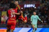 Sosa meraikan jaringan ketiga Selangor semasa aksi Derbi Lembah Klang Liga Super menentang KL City di Stadium MBPJ malam tadi. Foto: Bernama