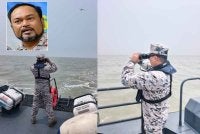 Maritim Malaysia melaksanakan SAR bagi mengesan sekumpulan pemancing yang dilaporkan hilang di perairan Pintu Gedong, Klang pada Isnin. Gambar kecil: Abdul Muhaimin