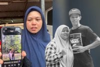 Nur Ellysya menunjukkan gambar kenangan arwah abangnya, Mohd Herwan dan kakak ipar, Nur Ezazaya.
