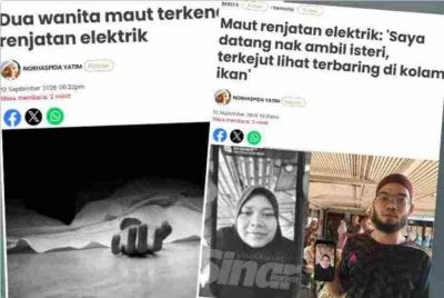 TNB menzahirkan dukacita dan simpati kepada keluarga dua mangsa yang terlibat dalam insiden renjatan elektrik di sebuah kolam ikan di Air Tawar, di Kuala Besut, pada Ahad.