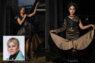 Pereka fesyen tempatan, Yustie Norry (gambar kecil) bakal membawa interpretasi baharu warisan Malaysia menerusi koleksi terbaharunya, UNTAMED HERITAGE, di House of iKons Fashion Week London pada 19 September ini.
