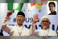 Datuk Seri Ahmad Zahid Hamidi dan Tan Sri Abdul Hadi Awang. Gambar kecil: Dr Mukhtaruddin 