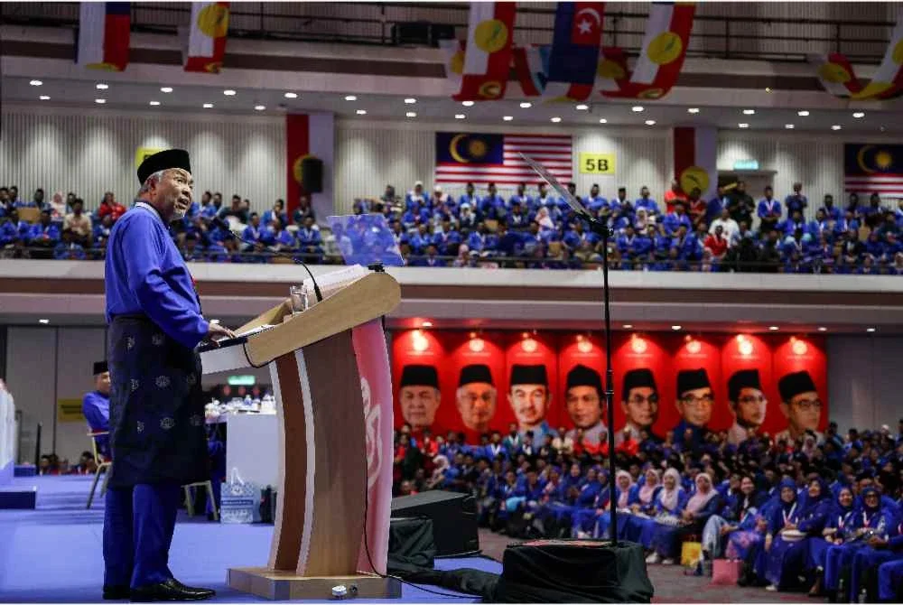 Ahmad Zahid berucap sebelum mengakhiri ucapan pergulungan PAU 2026 di Dewan Merdeka, WTCKL oada Sabtu lalu. - FOTO: Bernama