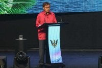 Abang Johari menyampaikan ucapan pada Sambutan Hari Malaysia Peringkat Kebangsaan Tahun 2026 di Pusat Konvensyen Borneo Kuching pada Rabu. Foto Bernama