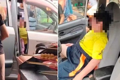Remaja lelaki berusia 14 tahun memandu kereta sebelum terbabit kemalangan melibatkan tiga kenderaan di Taman Chai Leng, Perai. Foto tular