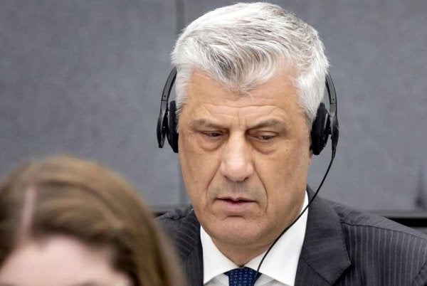 Thaci didapati bersalah atas jenayah perang dan dijatuhi hukuman penjara 25 tahun oleh mahkamah khas di The Hague. Foto AFP