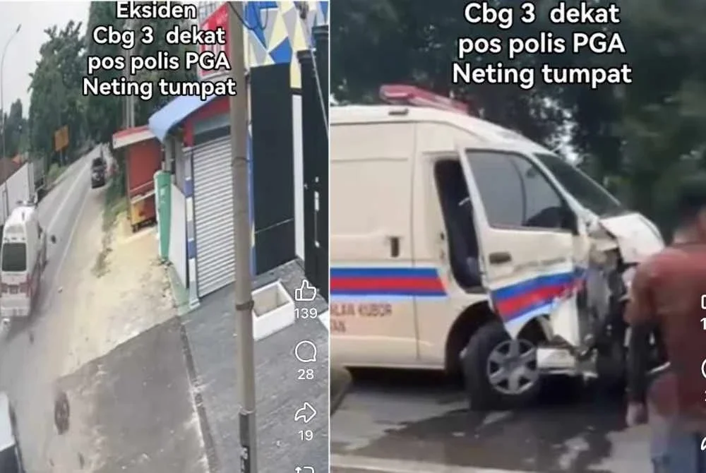 Tangkap layar rakaman kamera litar tertutup tular di media sosial.