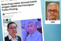 Laporan Sinar Harian pada 14 September lalu berhubung cabaran Guang Eng terhadap Ahmad Zahid supaya menyingkirkan UMNO daripada pentadbiran Kerajaan Pulau Pinang. 