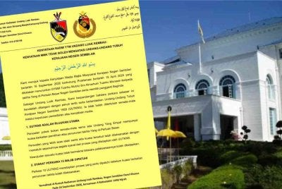 Undang Luak Rembau Dato' Sedia Raja Hassan Ab Hamid (Undang yang tidak dipertikai) menegaskan bahawa kenyataan atau keputusan Majlis Mesyuarat Kerajaan Negeri (MMK) tidak boleh mengatasi Undang-Undang Tubuh Kerajaan Negeri Sembilan (UUTKNS) 1959.