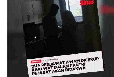  Tindakan dua penjawat awam Kementerian Kesihatan yang didakwa sering masuk berdua-duaan ke pantri pejabat tanpa alasan jelas sejak kira-kira tiga bulan lalu membawa kepada penahanan kes khalwat. 