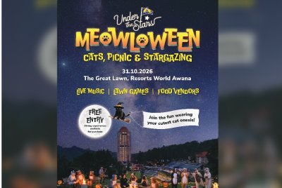 Resorts World Awana (RWA) bakal membawa si comel berbulu untuk memeriahkan Great Lawn di RWA menerusi Under The Stars Meowloween pada 31 Oktober ini.