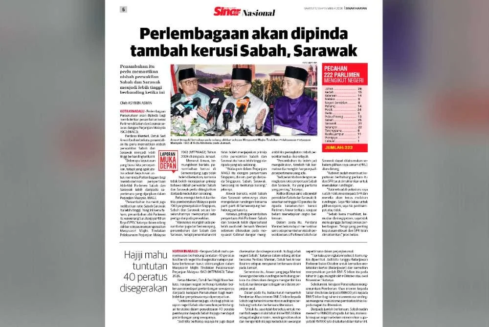 Laporan Sinar Harian pada 12 September lalu.