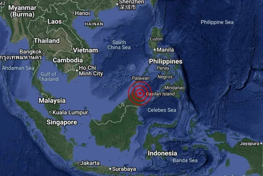 MetMalaysia memaklumkan gempa bumi lemah bermagnitud 3.7 dikesan berlaku pada jarak kira-kira 88 kilometer Utara dari Sandakan. Foto Facebook MetMalaysia 