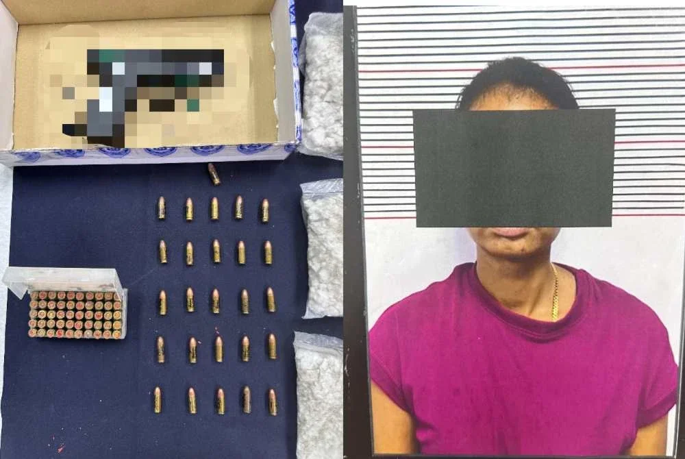 Polis turut merampas pistol dan menahan remaja perempuan berusia 18 tahun.