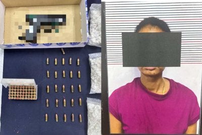 Polis turut merampas pistol dan menahan remaja perempuan berusia 18 tahun.
