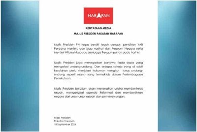 Kenyataan media Majlis Presiden PH pada Jumaat.
