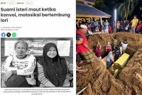 Ahmad Nazrul berkongsi pengebumian pasangan suami isteri yang maut ketika berkonvoi untuk menghadiri majlis ilmu di Kuala Terengganu. Foto: FB Ahmad Nazrul