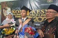 Naufal ketika ditemui pemberita selepas Majlis Konvokesyen Politeknik dan Kolej Komuniti Sabah di Politeknik Kota Kinabalu.