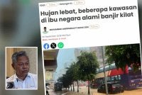 Fadlun (gambar kecil) berkata, hujan terkumpul yang tinggi di kawasan tadahan Ampang dan Lembah Keramat menyebabkan aliran air permukaan serta paras sungai di kawasan hilir meningkat.