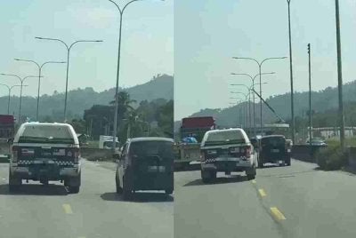 Tular rakaman video memaparkan sebuah Perodua Viva dikejar kenderaan penguat kuasa JPJ selepas pemandunya cuba melarikan diri daripada ditahan untuk pemeriksaan dalam kejadian di Telipok. Foto media sosial