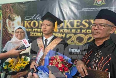 Naufal ketika ditemui pemberita selepas Majlis Konvokesyen Politeknik dan Kolej Komuniti Sabah di Politeknik Kota Kinabalu.