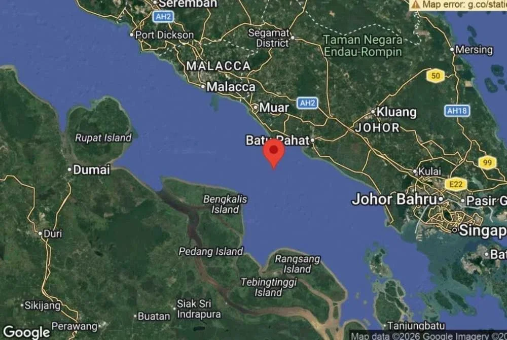 MetMalaysia melaporkan gempa bumi bermagnitud 4.4 melanda Perairan Batu Pahat, Johor jam 4.55 petang pada Selasa.
