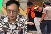 Anton (kiri), maut ditikam isterinya, Deka Ayu (kanan) pada Isnin. - Foto Agensi