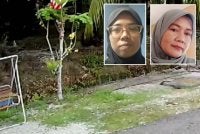 Tangkap layar rakaman kamera litar tertutup ketika gempa bumi lemah bermagnitud 4.4 melanda Perairan Batu Pahat pada Selasa. Gambar kecil: Raja Fatimah dan Sa’diah.