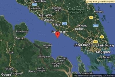 Gegaran akibat gempa bumi lemah bermagnitud 4.4 yang berlaku di perairan Batu Pahat, Johor pada jam 4.55 petang Selasa dirasai di empat negeri, Putrajaya dan Kuala Lumpur. Foto Facebook MetMalaysia 