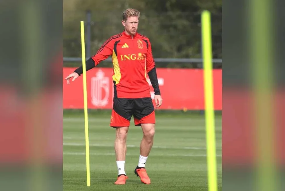 De Bruyne ketika menjalani latihan bersama skuad Belgium menjelang saingan Liga Negara-Negara. Foto AFP