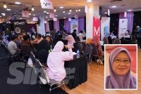 Lebih 20 syarikat penerbitan dan rumah produksi berhimpun di bawah satu bumbung menerusi sesi 'Pitch Your Idea' pada hari pertama penganjuran Festival Novel Malaysia 2026 bertempat di Auditorium Karangkraf, Shah Alam pada Rabu. Gambar kecil: Shahida. Foto SINAR HARIAN/ MOHD HALIM ABDUL WAHID