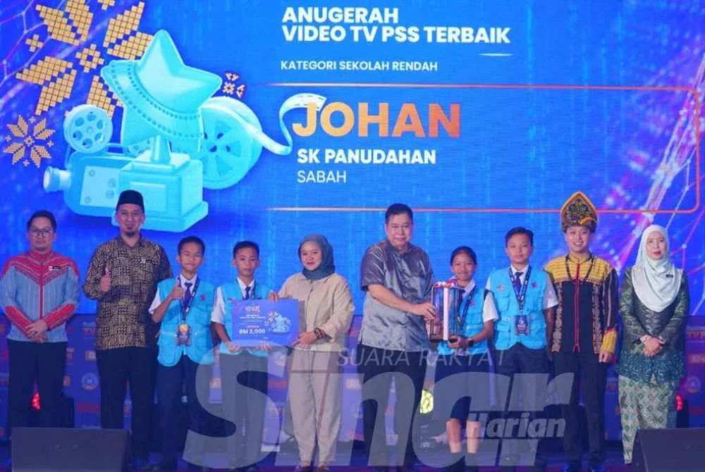 Sekolah Kebangsaan (SK) Panudahan, Sabah dinobatkan sebagai Johan Kategori Video TV PSS Terbaik bagi kategori sekolah rendah. Foto: Mohd Halim Abdul Wahid