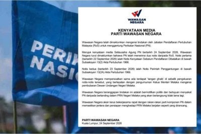 Kenyataan media Wawasan pada 24 September 2026.