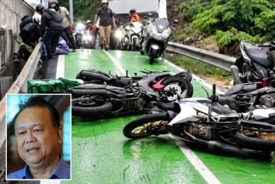 Gambar tular kejadian kemalangan di Lebuh l Lebuhraya Persekutuan arah Klang. Gambar kecil: Alexander Nanta Linggi